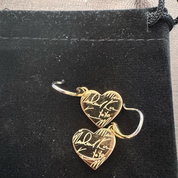 Michael Kors - Signature XOXO Heritage Gold Heart Drop Earrings - Picture 1 of 4